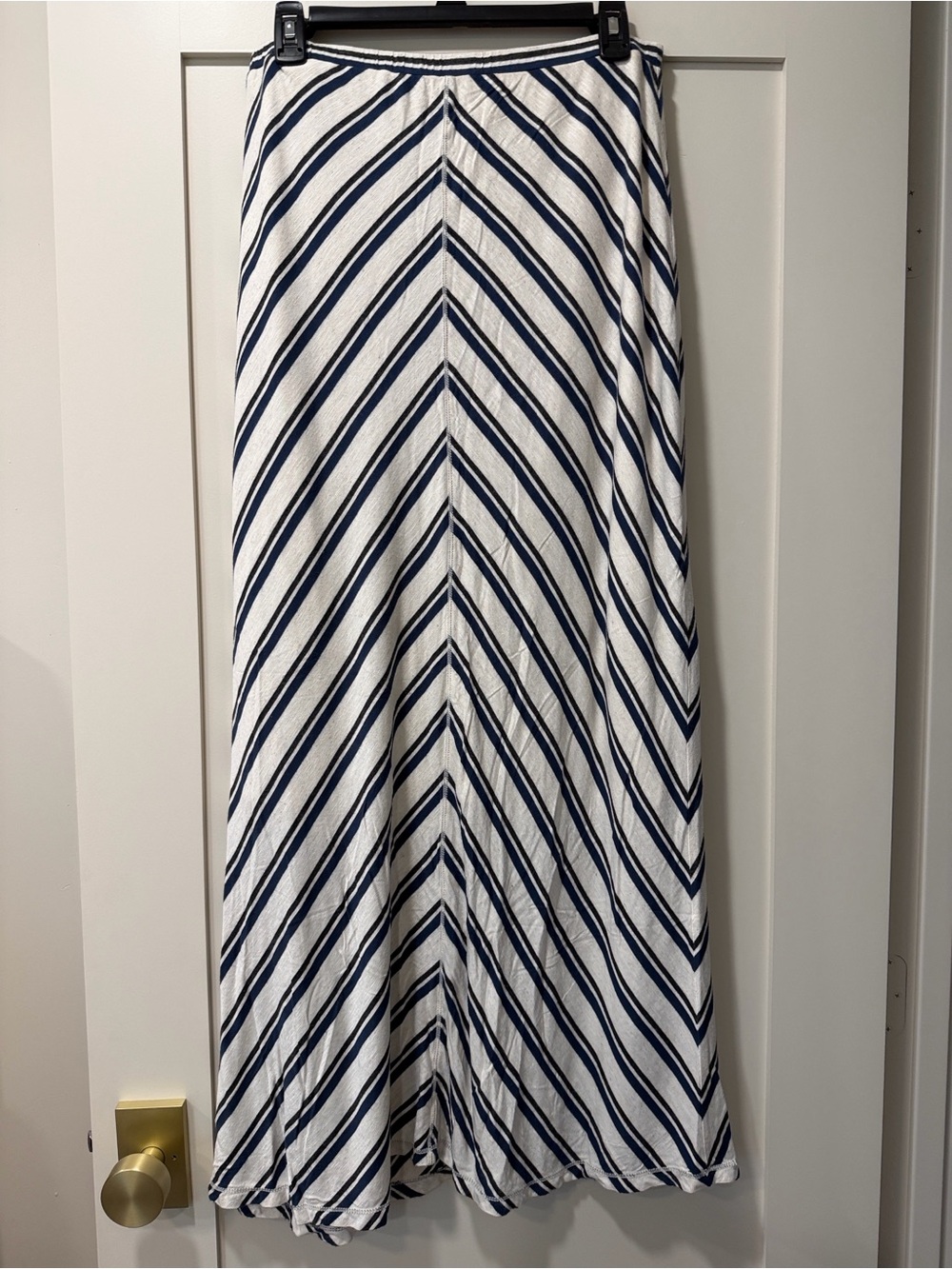 Max Studio Navy and black Striped Maxi Skirt